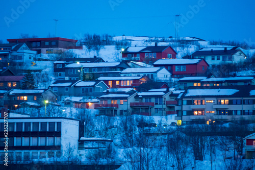 Norway Kirkenes City Scene View during winter photo