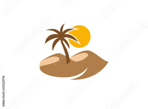 desert logo palm vector design