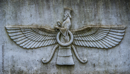 Farvahar symbol fire worshiping persia
