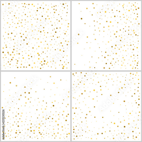 Wallpaper Mural Gold glitter backgrounds polka dot vector illustration set Torontodigital.ca