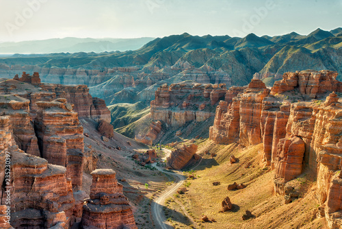 Charyn Canyon in South East Kazakhstan, taken in August 2018taken in hdr taken in hdr photo