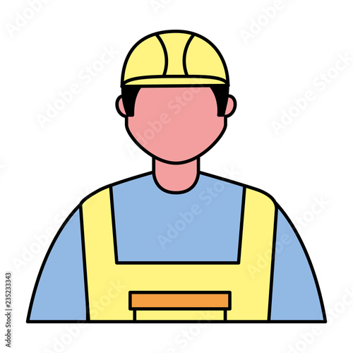 builder employee labor on white background