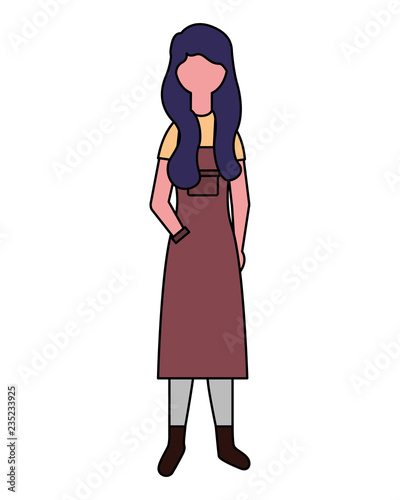 gardener woman with overalls professional labor