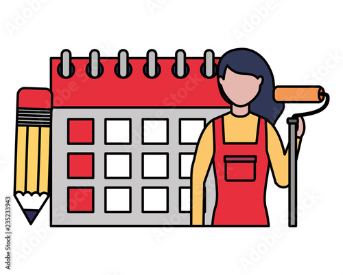 repair woman calendar labor day