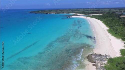 Irabu-island Drone Aerial Video at Okinawa, Japan. photo