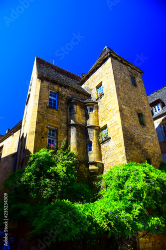 Buildings in the town center of Sarlat-La-Caneda in the Dordogne region of France