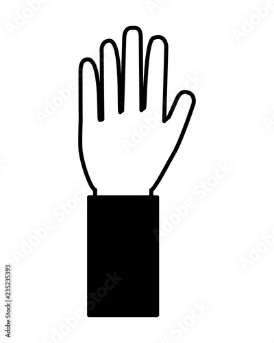 hand up showing five fingers