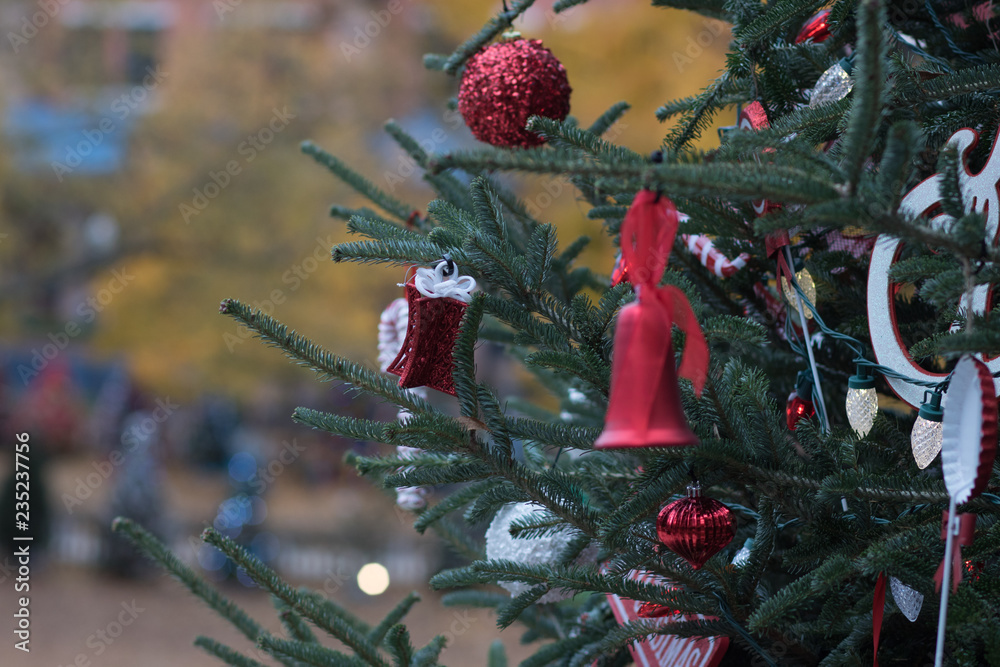 Outdoor Christmas decorations in the park