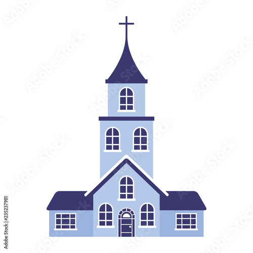 church bulding on white background