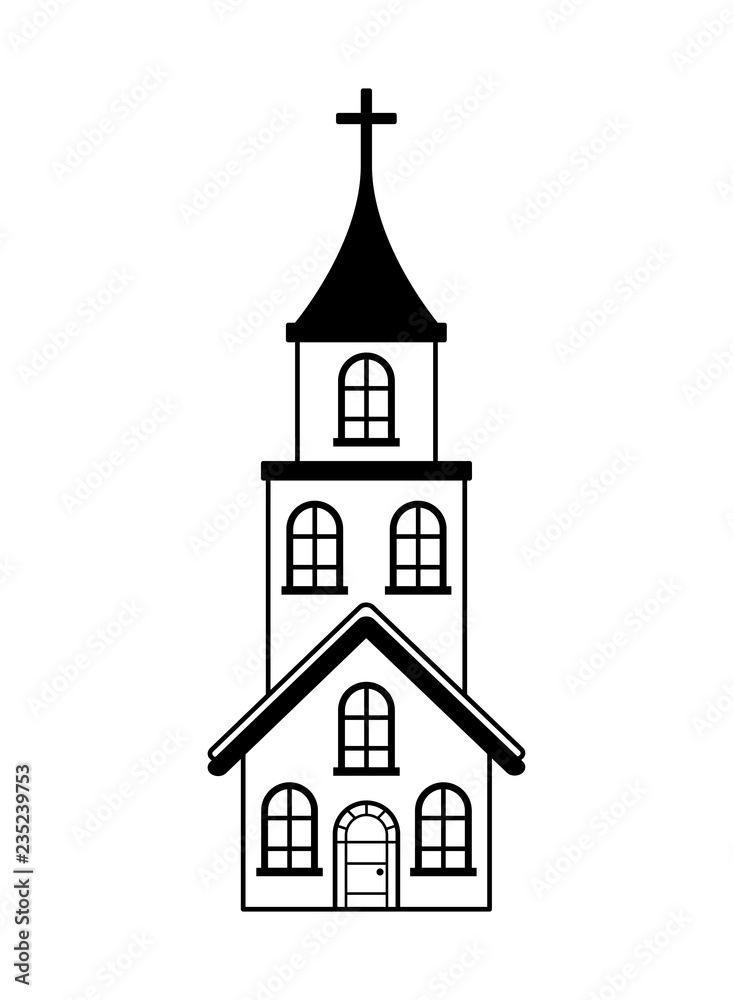 church cross building on white background church cross building on white background