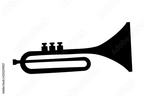 trumpet musical instrument on white background