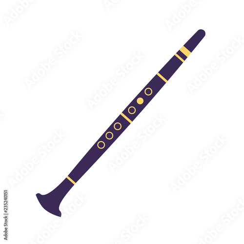 clarinet musical instrument on white background