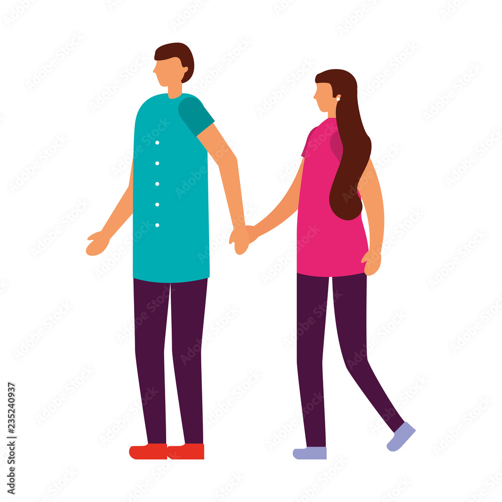 couple holding hands