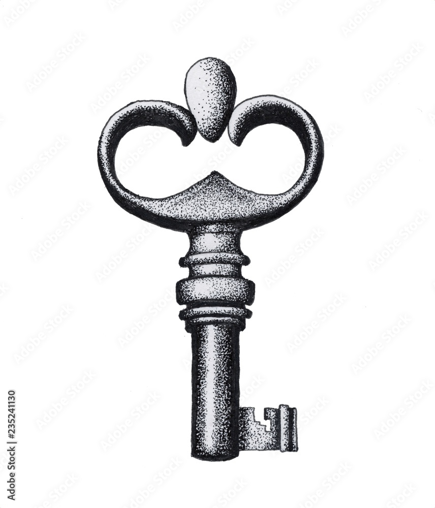 old key isolated on white background old key isolated on white background
