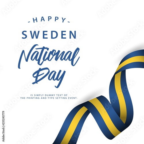 Happy Sweden National Day Vector Template Design Illustration