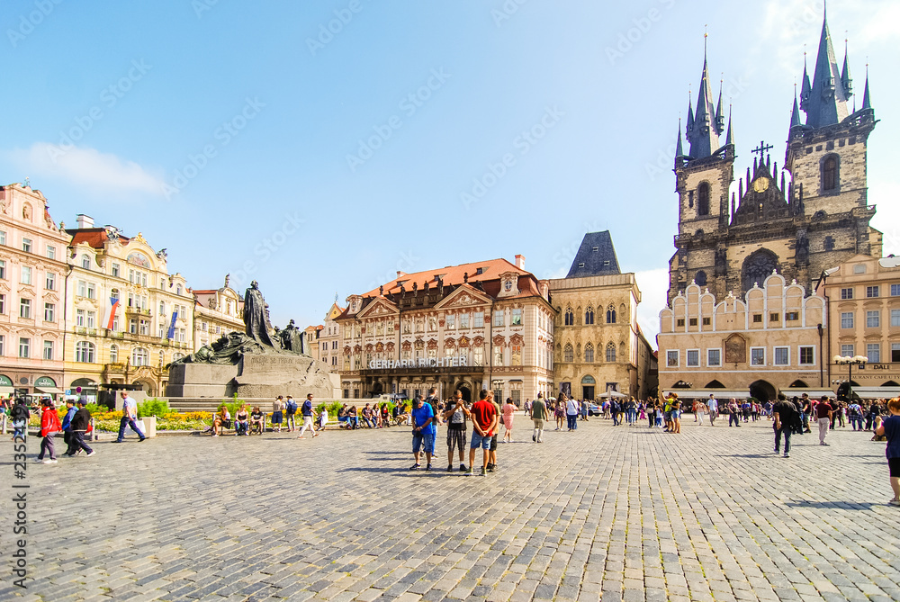 Old Town Square and Church of Our Lady before Tyn in Prague