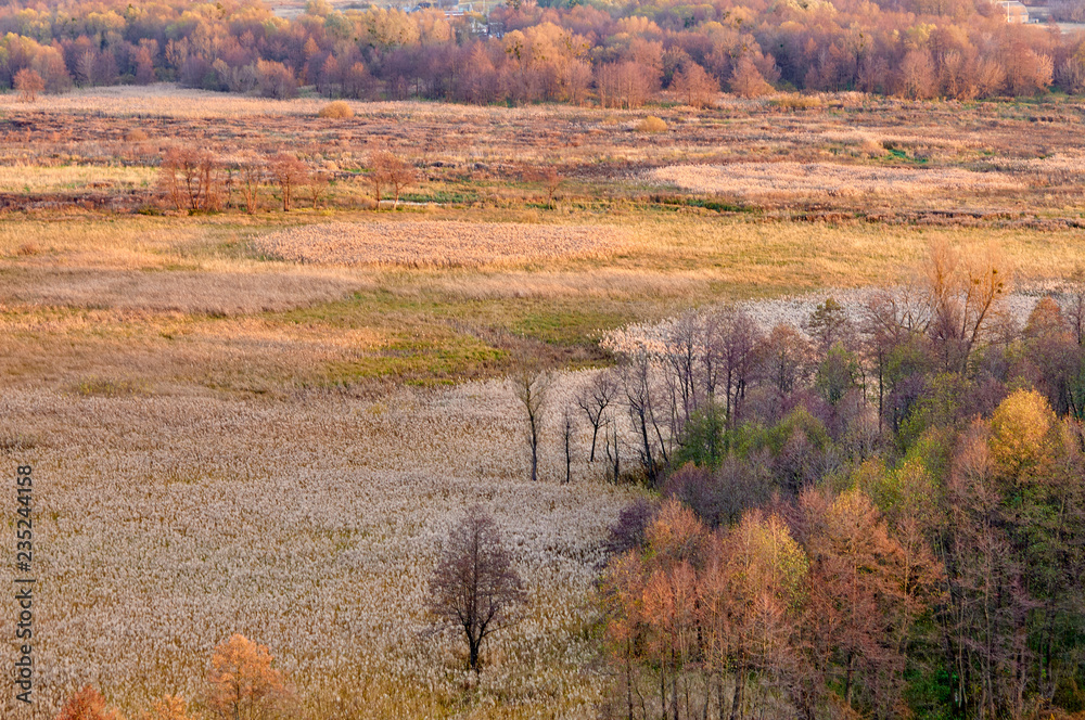 A view from Ostritsa Mountain on the territory of the Kopachevsky Slopes landscape reserve. Historical place. Autumn in nature. A view from Ostritsa Mountain on the territory of the Kopachevsky Slopes landscape reserve. Historical place. Autumn in nature.