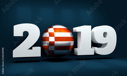 Free Download 2019 Happy New Year Background for seasonal greetings card or Christmas themed invitations. Flag of the Bremen. 3D rendering - GFXLoad