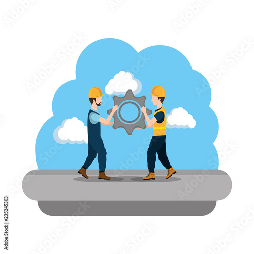 builders construction working scene
