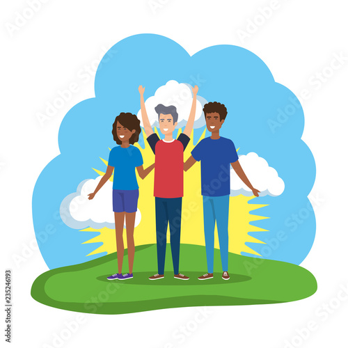 group of people in the field characters