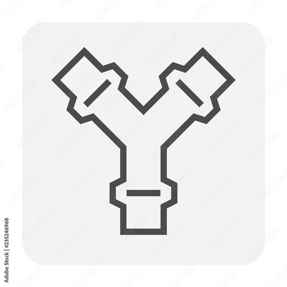 Obraz premium Pipe vector icon. Connection by flange fitting. Part for pipeline construction to transportation water, oil and gas. Also for water supply infrastructure, wastewater treatment, plumbing and irrigation