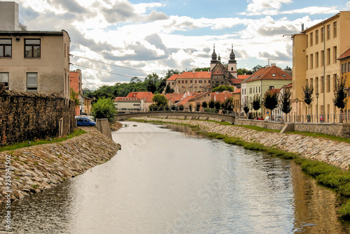 Old town of Třebíč, Trebic, and the Jihlaba river, Czech Republic photo