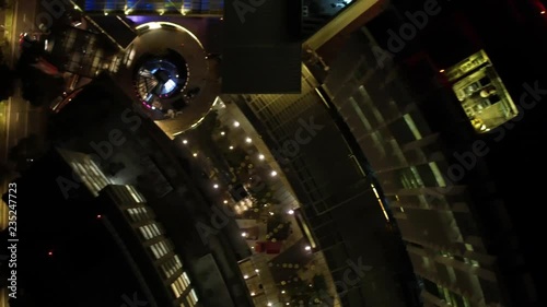 Aerial night top view of Polanco district in Mexico City
