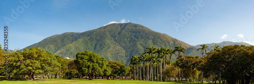 View of the  iconic  Caracas mountain el Avila or Waraira Repano from the East Park or Parque del Este. photo