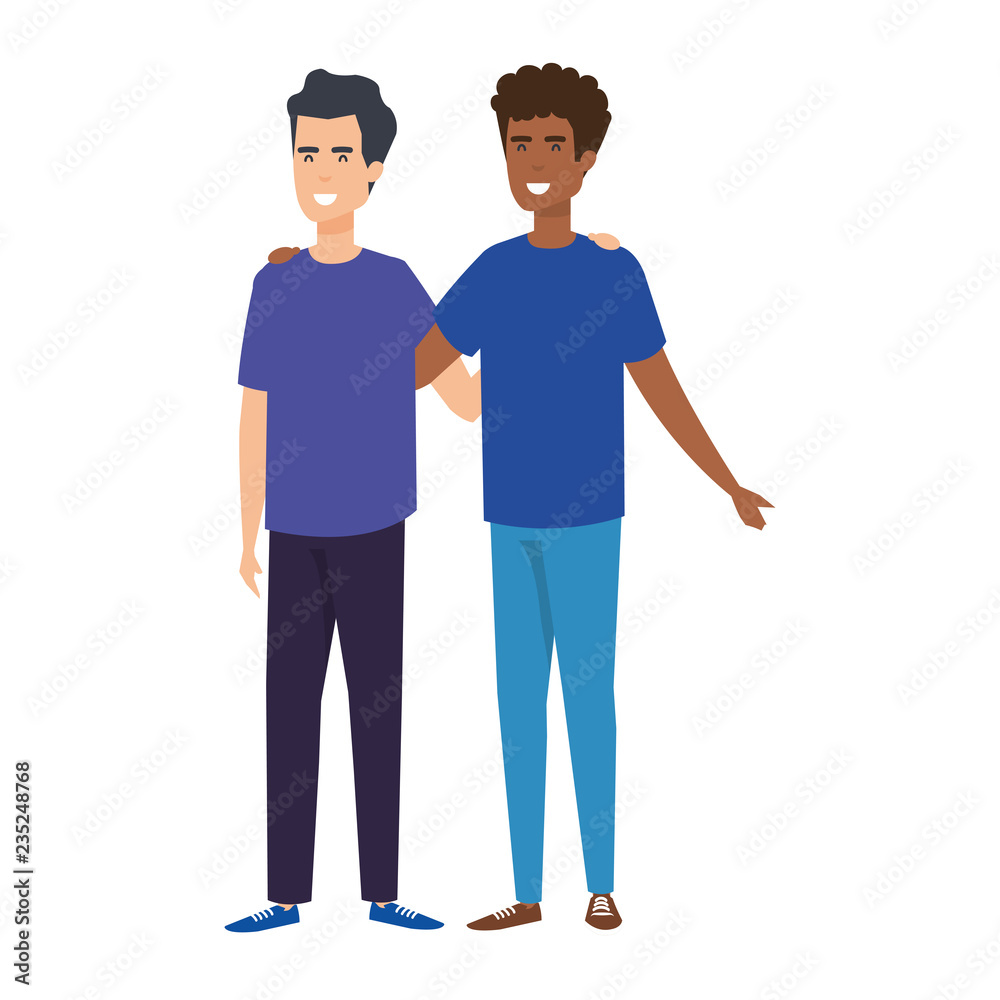 Obraz premium young and casual men characters