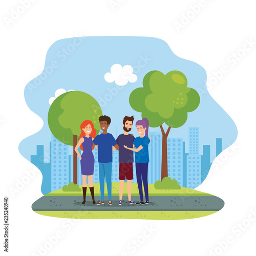 group of people in the field characters