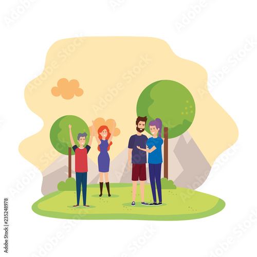 group of people in the field characters