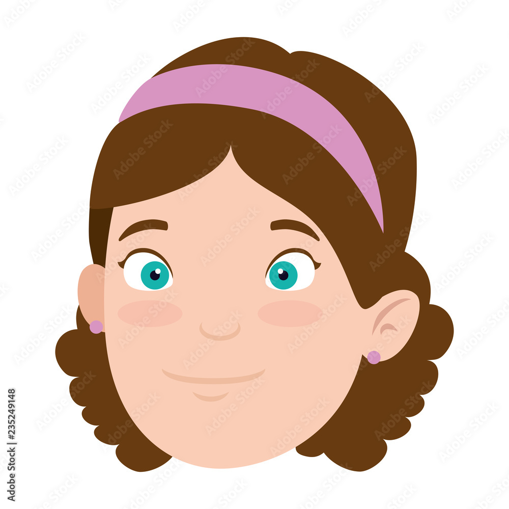 beautiful little girl head character beautiful little girl head character