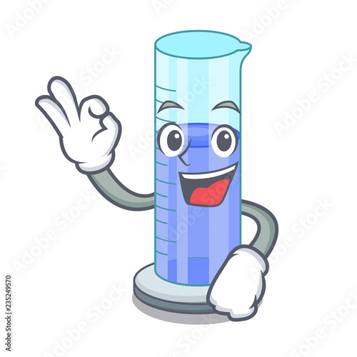 Okay graduated cylinder icon in outline character