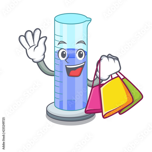 Shopping graduated cylinder icon in outline character