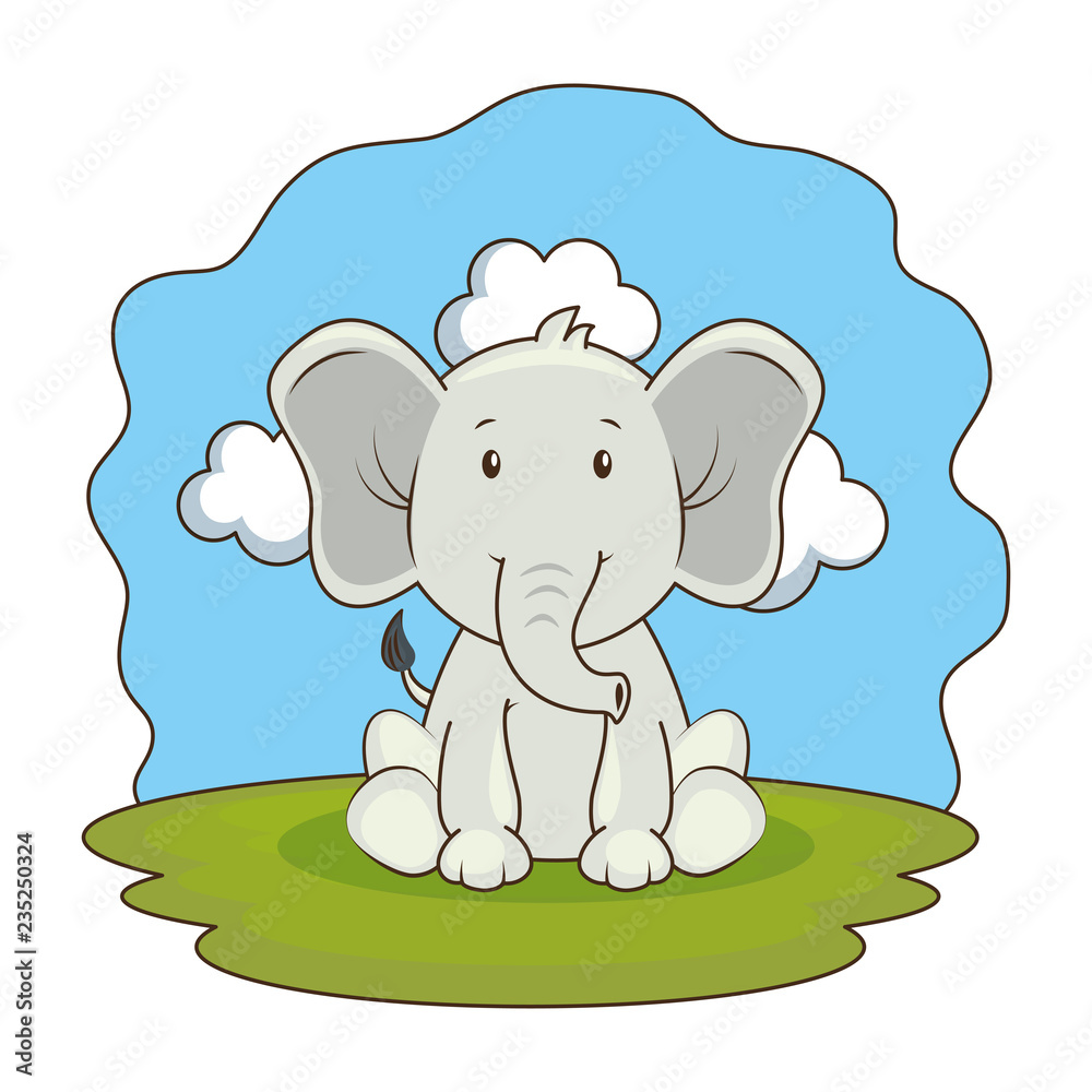 Fototapeta premium cute elephant in the camp