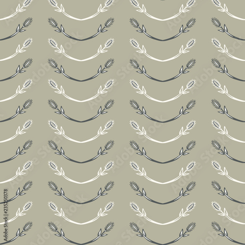 Simple yet elegant laurel garlands in tan, white and black create vertical stripes in this pretty seamless vector pattern. Lovely for invitations, textiles, fashion, scrapbooking and gift wrap.