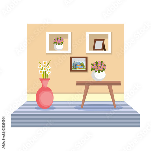 house place with table and plant