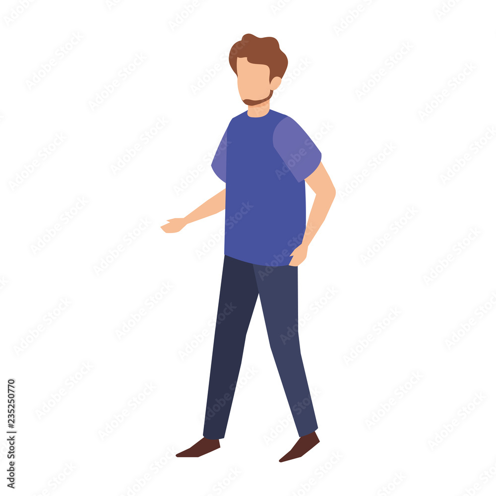 young man with beard avatar character young man with beard avatar character