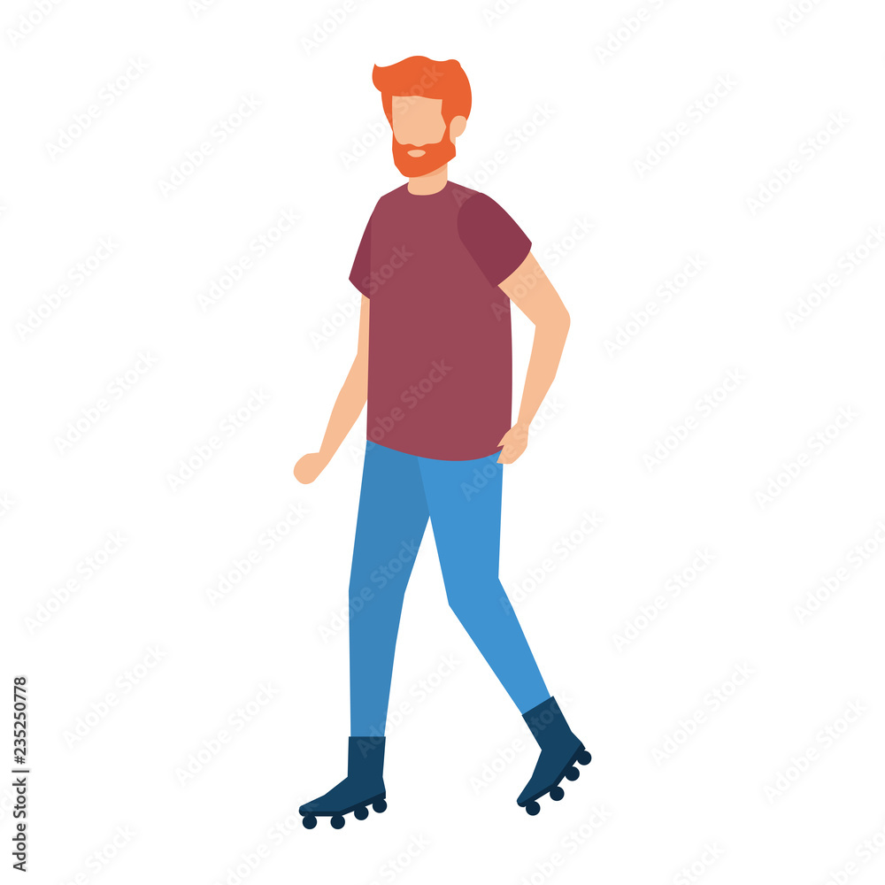 young man with beard avatar character