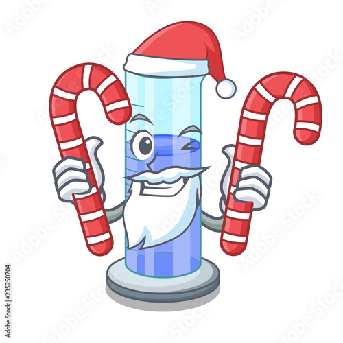 Santa with candy graduated cylinder on for cartoon trial