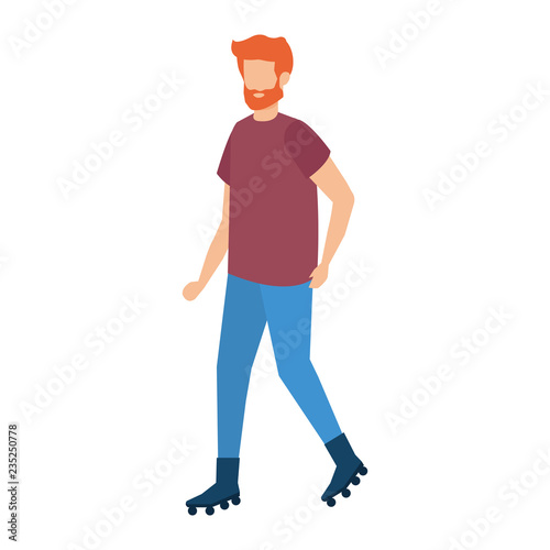 young man with beard avatar character