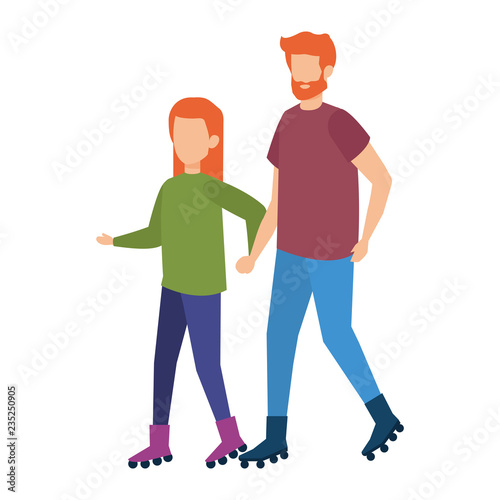 couple in skates characters
