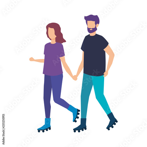 couple in skates characters