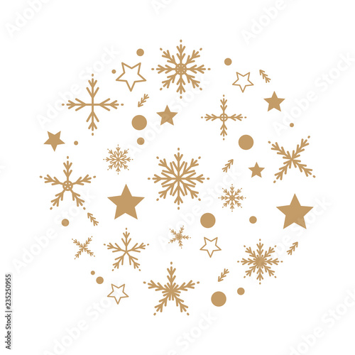 Snowflakes icon symbol decoration sky christmast vector design