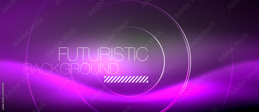 Neon circles abstract background, shiny lines Neon circles abstract background, shiny lines