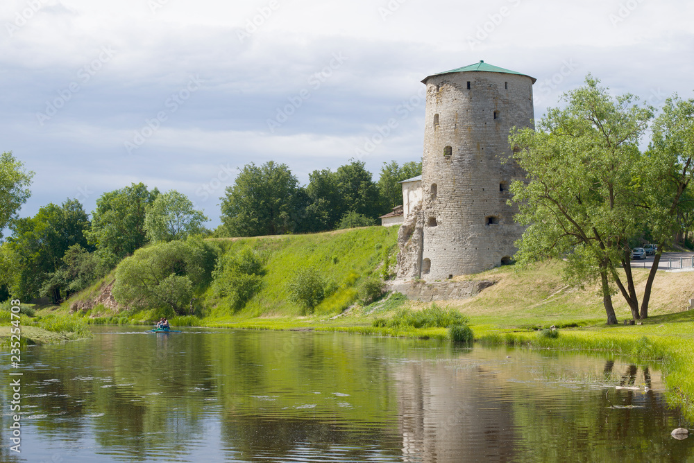A cloudy June day on the Pskova River. Pskov, Russia