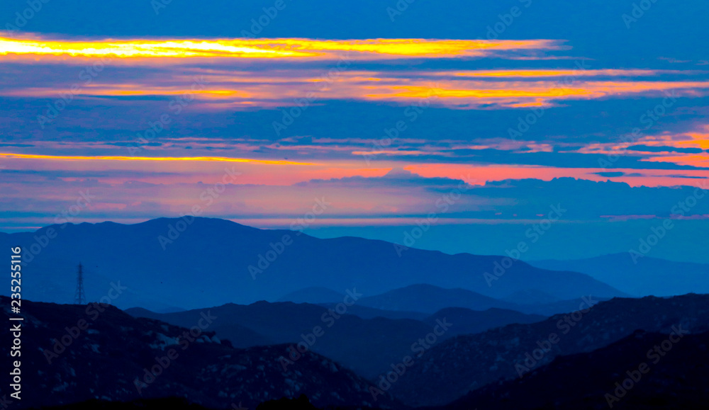 Blue Hour Sunset In The Mountains