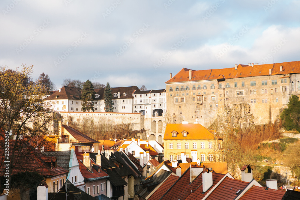 Beautiful view of the city called Cesky Krumlov in the Czech Republic.