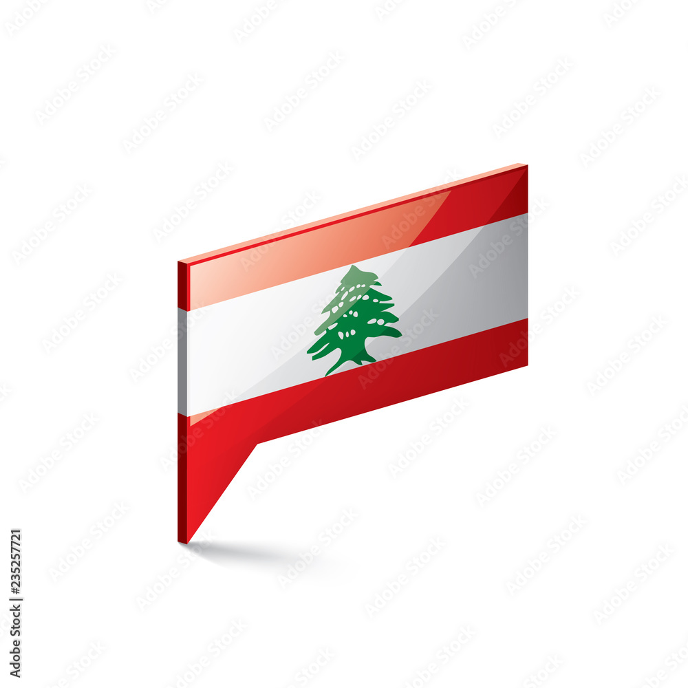 Lebanese flag, vector illustration on a white background Lebanese flag, vector illustration on a white background