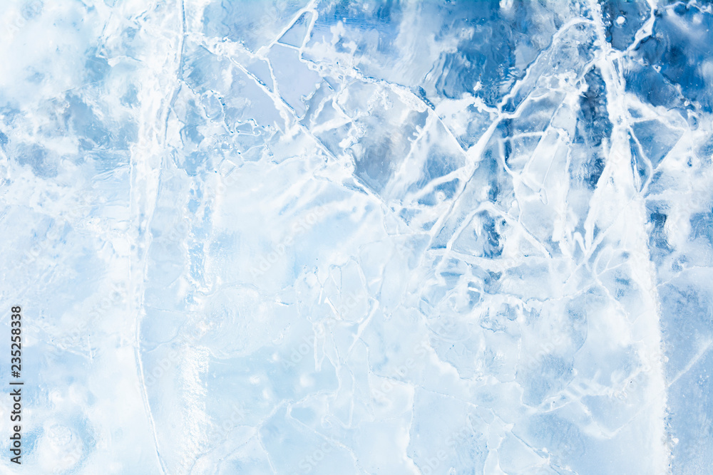 Fototapeta premium The texture of the ice. The frozen water.Winter background 